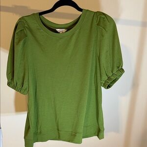 Cato Olive Puff Sleeve Tee